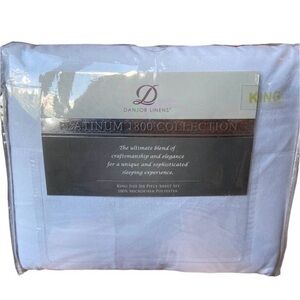 Danjor Linens Platinum 1800 Collection 6 Piece Sheet Set - King, White